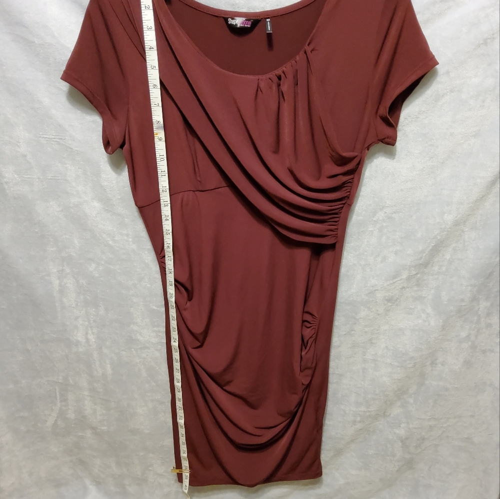 SHAPE SATIONAL ULTIMATE SHAPING BURGUNDY SHORT SLEEVE SIZE M - Picture 4 of 7